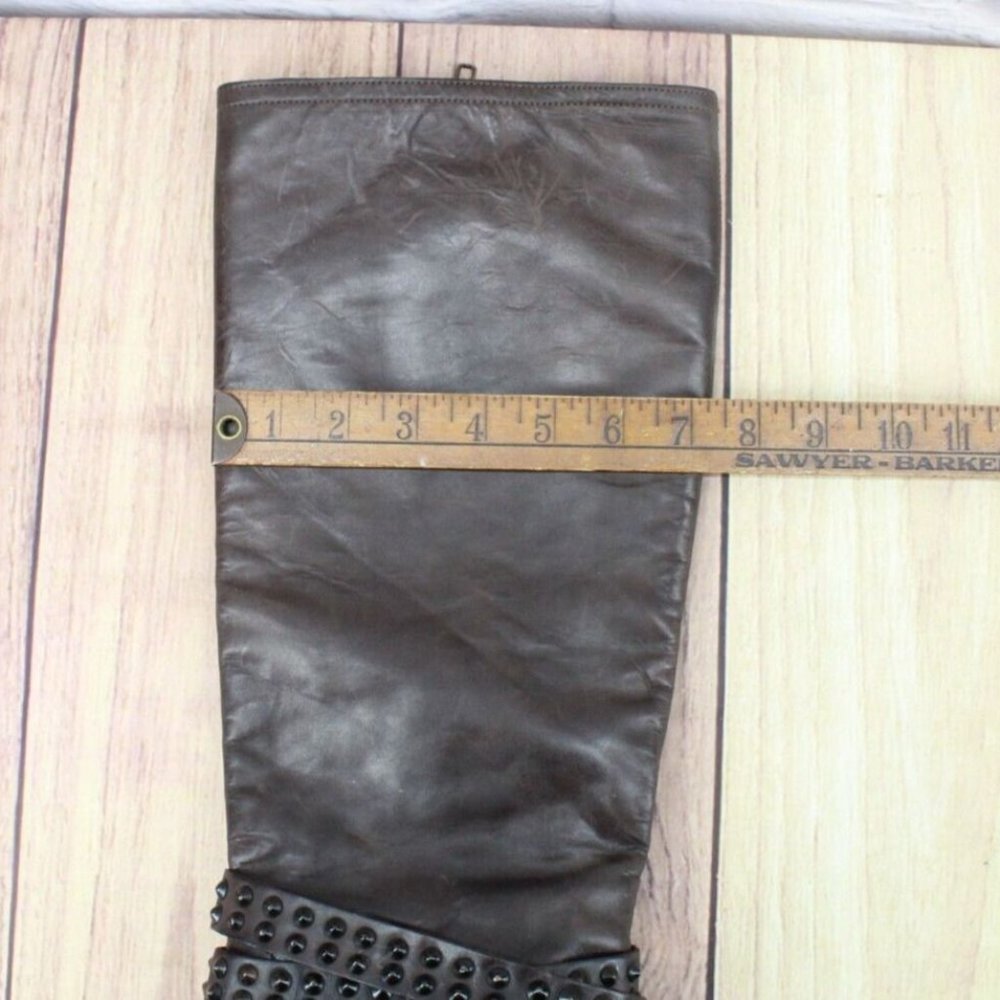 Bronx Brown Distressed Leather Side Zipper Riding Boots Size Eu 39 US 7 - Picture 9 of 10